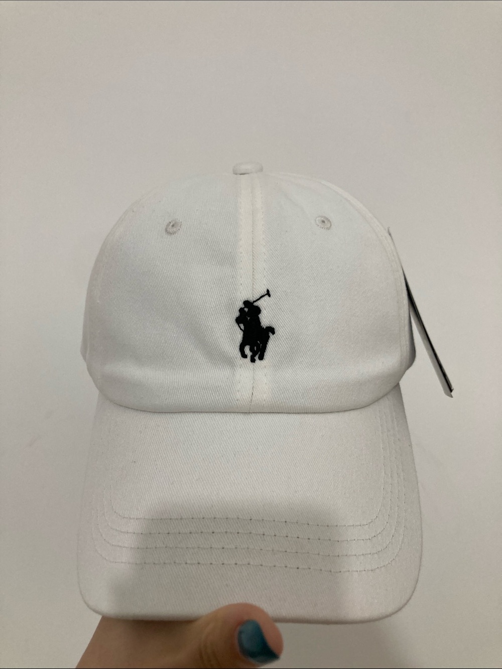 Polo by Ralph Lauren White Baseball Cap with Black Pony Logo